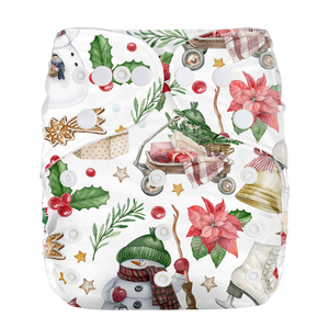 Couches en tissu bio personnalisées avec impression de Noël réutilisables et lavables pour les bébés - Product Image 3