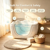 Baignoire Spa Bébé en Acrylique avec Fenêtre Transparente, Bassin d'Hydrothérapie pour Nourrissons, Piscine Bébé pour Salon de Puériculture et Crèche