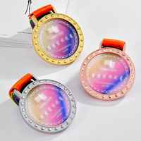 Logo personnalisé gravé personnalisé Sublimation Blancs Rond Transparent Awards Médaille de cristal de verre pour la sublimation