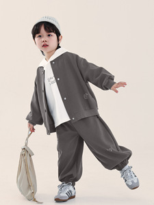 Set Due Pezzi per Bambini Stile Coreano con Motivi Cartoon, Giacca Baseball e <span class=keywords><strong>Pantaloni</strong></span> <span class=keywords><strong>Tuta</strong></span> Primavera-Autunno - Product Image 4