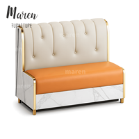 Chaises de restaurant en marbre pour café moderne, ensemble table et banquette, mobilier écologique et durable