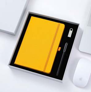 PU Leather & Paper Multifunction Notebook <b>Gift</b> <b>Set</b> with Pen & Keychain-Embossed Handmade Modern Design for Promotional Events - Product Image 5