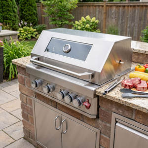 स्टेनलेस स्टील 5 7 बर्नर बिल्ट-इन प्रोपेन गैस बीबीसी ग्रिल - Product Image 1