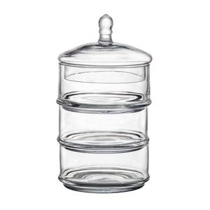 Personalizza il barattolo di <span class=keywords><strong>vetro</strong></span> per alimenti impilabile a 3 strati <span class=keywords><strong>vintage</strong></span> soffiato a mano - Product Image 1