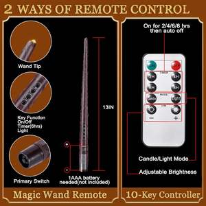Vela LED Mágica Colgante con Control Remoto, Funciona con Pilas, sin Llama, con Efecto 3D, para Decoración de Ventanas, Interiores del Hogar, Regalos de Halloween - Product Image 4