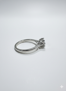 Classic Lab Grown Diamond <b>Solitaire</b> <b>Ring</b> 925 <b>Silver</b> / 10KT 14KT 18KT White Gold Finish Elegant Engagement Jewelry - Product Image 4