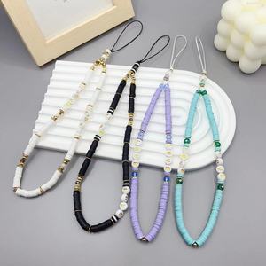 Trendy Romantic Colorful Fruit Beaded Cell Phone Charm Chain Strap for Women Charm Phone Case Wrist Strap Accessories