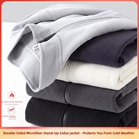 Veste polaire double face 400G, fermeture éclair, col montant, manteau chaud, cardigan, doublure de veste, pour hommes et femmes, automne et hiver