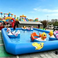 Piscine gonflable rectangulaire en PVC de qualité commerciale 6x4x0,5m pour enfants et adultes, idéale pour les jeux en plein air, les événements et la location, personnalisation disponible