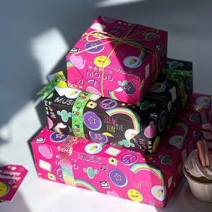 กระดาษเคลือบ80กรัม43*300ซม. ม้วนกระดาษห่อของขวัญตามสั่ง - Product Image 1