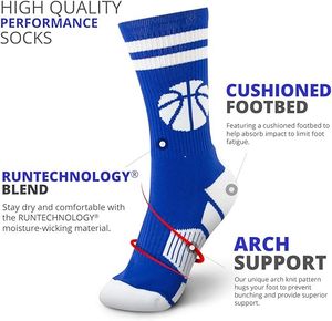 Chaussettes de performance pour le basketball - Plusieurs couleurs - Chaussettes de basketball de qualité supérieure <span class=keywords><strong>mi</strong></span>-mollet - Product Image 5