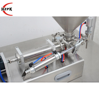HZPK G1WGD Cylindre d'emballage semi-automatique Bouteille de détergent Cosmétiques Sauce au miel Huile d'olive Eau Pâte liquide Machine de remplissage