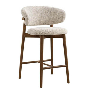 Phật sơn đồ nội thất hiện đại sang trọng bằng gỗ thanh phân rắn gỗ thanh Ghế Quầy <span class=keywords><strong>Bar</strong></span> phân với tựa lưng cho nhà bếp - Product Image 1