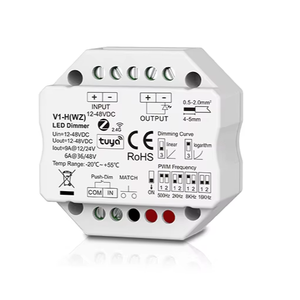 Controlador LED de Atenuación ZigBee y RF V1-H(WZ) Zigbee+RF2.4G+Control de Voltaje por Botón, Aplicación Tuya+Control Remoto RF+Interruptor de Botón+Control por Voz - Product Image 1