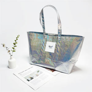 Bolsa de Compras Grande Abierta con Asas, Laminada, Brillante, Metálica, Holográfica, con Logotipo Personalizado Golife - Product Image 5