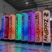 Columna inflable de alta calidad que cambia de color Pilar luminoso inflable Tubo inflable con luz LED
