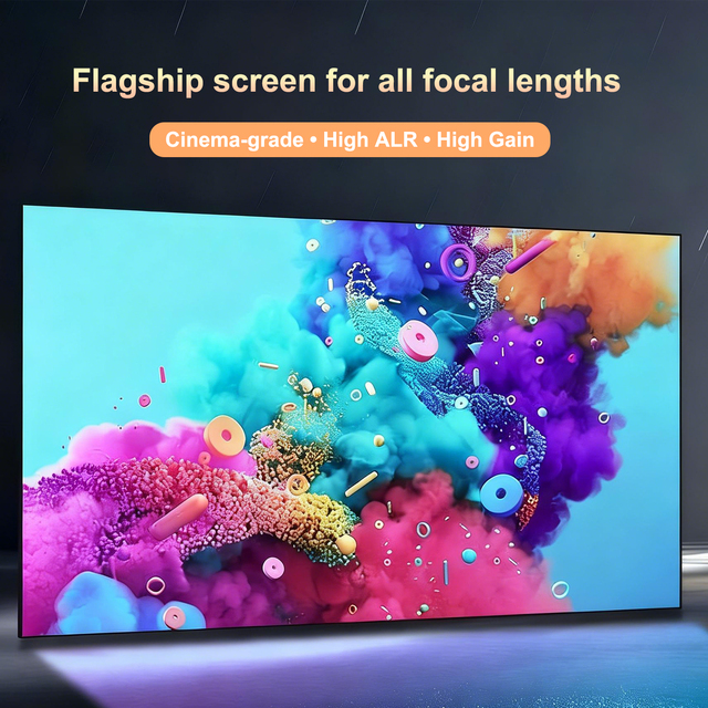 100 Inch Home Cinema 4K Ust Laser  Clr PVC Crystal Ambient Light Rejecting Fixed Frame Projection Screen