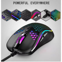 Mouse Gamer con Cable Honeycomb, Retroiluminación RGB, 7200 DPI Ajustables, Ergonómico, USB, para Diestros, 6 Botones, para PC con Windows y Laptop