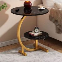Table basse mini double couche de luxe léger pour salon, table d'appoint moderne, table de chevet, étagère simple, table mobile