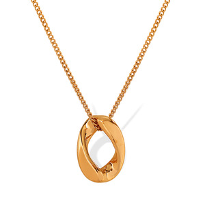 Collier pendentif ovale minimaliste en or, design géométrique, alliage de zinc, bijoux de mode pour femmes XL387G - Product Image 5