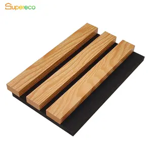 Hot Sale 18mm 21mm Thickness Available Akupanels Nature Wood Veneer Mdf Slat Wood Oundproof Acoustic Absorption Wall Panel