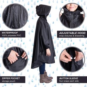 Rain Ponchos | Adjustable Hood | Waterproof Ripstop <strong>Nylon</strong> | Great for Hunting, Fishing &amp; Camping - Product Image 2