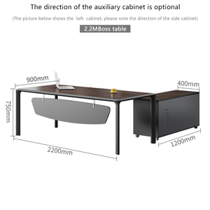 <span class=keywords><strong>Bureau</strong></span> de direction LBZ-84 - Design moderne et luxueux en panneau mélaminé avec processus de finition des bords complet, design et dimensions personnalisables - Product Image 6