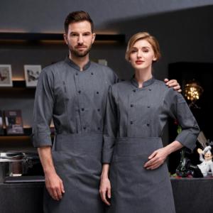 Veste <span class=keywords><strong>de</strong></span> <span class=keywords><strong>cuisine</strong></span> unisexe à boutonnage long et à manches longues, vêtement <span class=keywords><strong>de</strong></span> <span class=keywords><strong>travail</strong></span> pour chef, uniforme <span class=keywords><strong>de</strong></span> chef pour homme et femme - Product Image 5