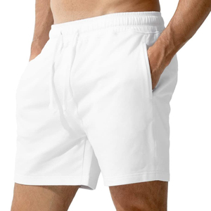 Shorts de sport pour homme de haute qualité, solides, avec poches, séchage rapide, tissu micro-extensible, taille élastique, en vente - Product Image 6
