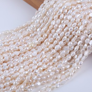 Perle baroque à trou droit 5-6mm, naturelle d'eau douce, blanc clair double face, promotion, matériel pour collier et bracelet DIY, de Zhuji - Product Image 1