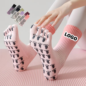 Coloré <span class=keywords><strong>dégradé</strong></span> Pilates 5 orteils chaussettes 2025 nouveau Design personnalisé Sport athlétique drôle coton impression cravate teinture chaussette pour le Yoga - Product Image 1