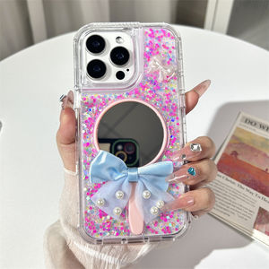 Offre Spéciale Epoxy Sparkle Bling Bowknot pour les filles Triple <span class=keywords><strong>protection</strong></span> 360 coque de téléphone pour MOTO G86 G56 - Product Image 1