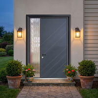 Porte d'entrée pivotante en aluminium de conception américaine de luxe, double aluminium antivol pour une isolation thermique résidentielle, Puertas