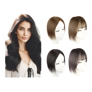 Frangia Finta Naturale Shinein per Donne, Estensione di <span class=keywords><strong>Capelli</strong></span> Umani <span class=keywords><strong>Veri</strong></span> Senza Cuciture, Clip per Frangia Posticcia Fatta a Mano - Product Image 1