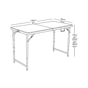 <span class=keywords><strong>Table</strong></span> de pique-nique extérieure rectangulaire étanche de 122cm en plastique pliable avec hauteur réglable pour usage extérieur de l'entrepôt de salle à manger - Product Image 6
