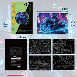 Libro de Rascar Decorativo con Diseño de Gato y Cielo Estrellado, Luminoso y que Brilla en la Oscuridad, Estilo Van Gogh, para Niños, Venta <span class=keywords><strong>al</strong></span> <span class=keywords><strong>por</strong></span> <span class=keywords><strong>Mayor</strong></span> de Fábrica GF - Product Image 6