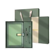 Venta al por mayor de cuaderno de negocios con logotipo personalizado, juego de caja de regalo, Bloc de notas de alto valor, oficina corporativa, Reunión, regalo de mano, cuaderno de lujo
