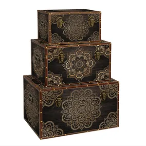 欧式创意木质收纳复古家用后备箱盒复古