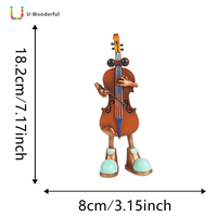 Figurine de robot musicien en résine, statue de robot groupe, ornement de robot avec guitare et violoncelle, décoration de bureau artisanale en gros