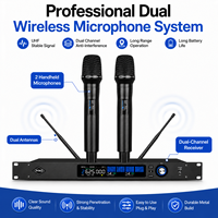 Système de microphone sans fil portable à double canal SPQ2-S, microphone sans fil UHF True Diversity pour spectacle sur scène