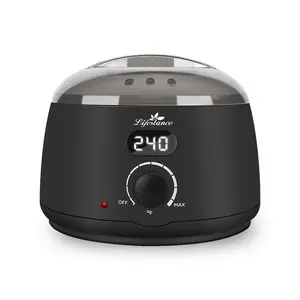 Pots de qualité salon pour faire fondre la cire avec thermomètre 500CC machine chauffe-cire noire pour appareil d'épilation