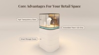 Vitrine de présentation de bijoux en bois laqué sur mesure avec éclairage LED pour mobilier de magasin de bijoux