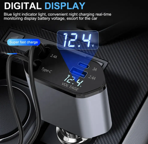 Fast Charging Car Charger 120W Ultra Fast Charger Multifunction Converter <b>Plug</b> USB <b>Adapter</b> PD 4-in-1 - Product Image 2