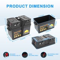 Boîtier de batterie solaire étanche IP67 en PP avec onduleur de puissance 500W DC10.2-13.8V vers 110V 60HZ pour électronique/instruments