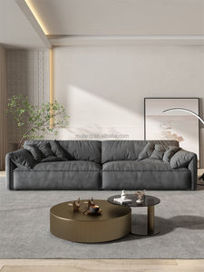 Ensemble de canapés modulaires nordiques modernes Mufang en <span class=keywords><strong>cuir</strong></span> véritable, meubles de salon, <span class=keywords><strong>canapé</strong></span> combiné rembourré en flanelle - Product Image 3