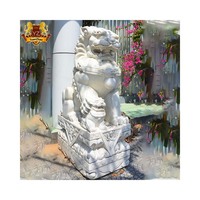 Statue en marbre blanc sculptée à la main pour l'entrée de la maison, taille réelle, Pixiu Dragon chinois Fengshui, application de jardin, statue en pierre