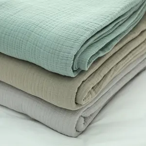 Beige Multiply Yarn Simple Elegant Washing Machine Texture Ultra Soft Throws Cotton Blanket Queen Size Cooling