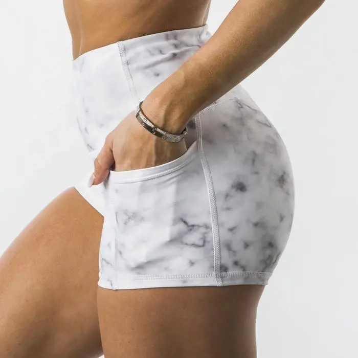 Custom Logo summer curve apparel compression high waist women yoga booty biker shorts with pockets