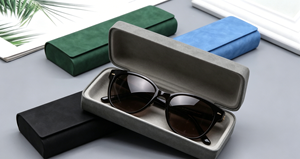 Handmade High-End Recyclable Flip Glasses Case with Rigid Paper Core and Soft Sheepskin Faux Leather Magnetic Closure - Product Image 5