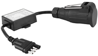 Adaptateur de câblage pour prise de remorque US 4 broches à connecteur plat vers prise de remorque EU 13 broches, convertisseur de câblage circulaire portable pour éclairage de remorque